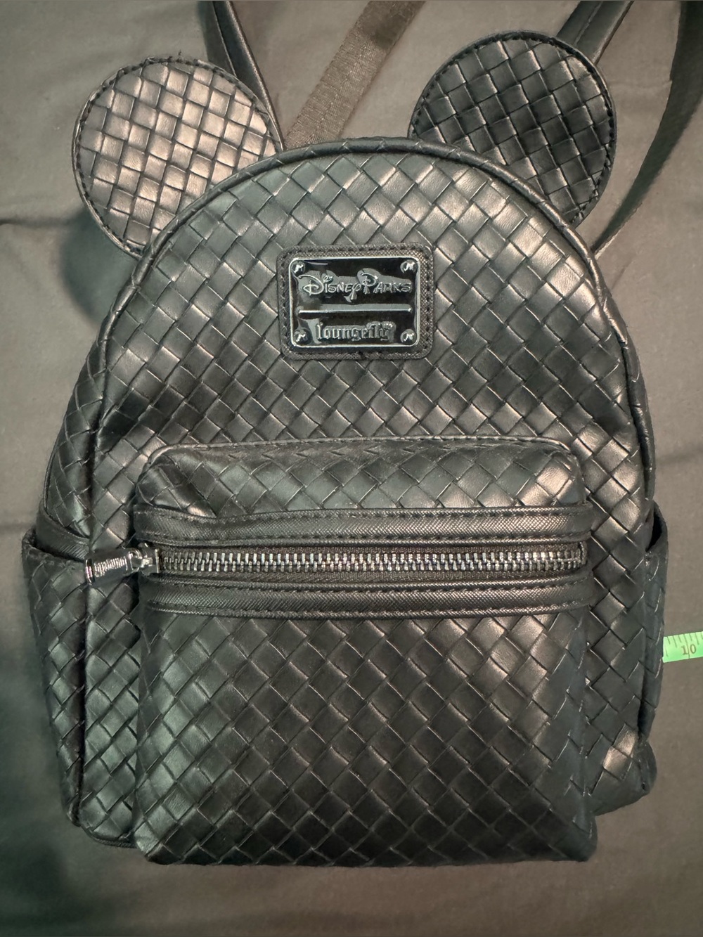 Loungefly Black Woven Mickey Ear Mini Backpack